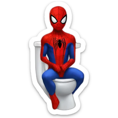 Spiderman au toilette  sticker