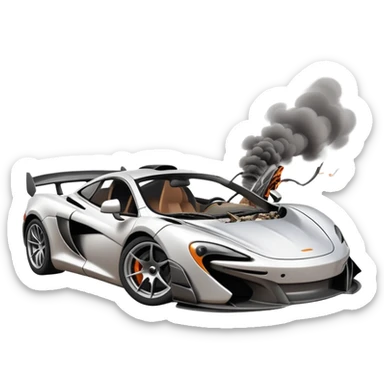 mclaren sportcar car crash sticker
