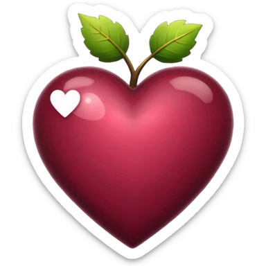 Corazón de color vinotinto oscuro sticker