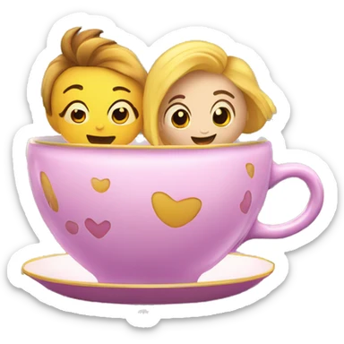 teacups ride in amusement park sticker