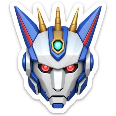 Gundam RX-0 Unicorn robot head, top view sticker