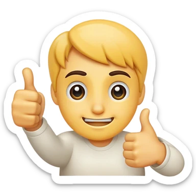 Thumbs up with a worried smile sticker