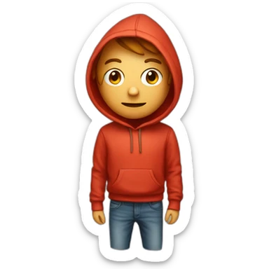 emoji  programmer with tomato head in hoodie sticker