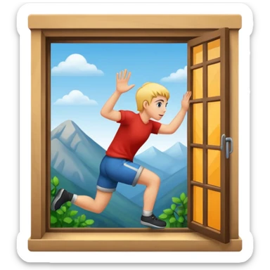 Climbing through the window  sticker