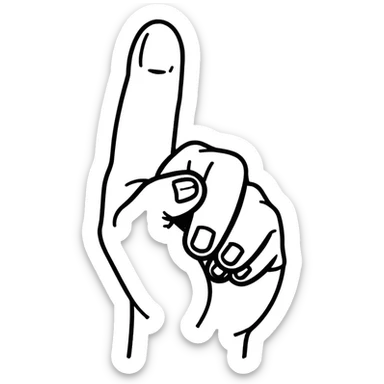 hand showing middle finger gesture sticker
