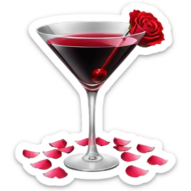 🍸+🍹🖤+🌹 (the liquid is black)  sticker
