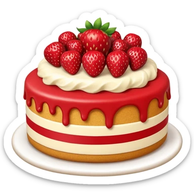 Coração de bolo de morango, câmera mostrando de cima sticker