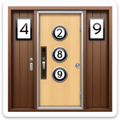 modern villa door number wood Japanese with smart screen lock sticker