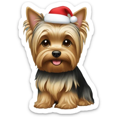 Christmas yorkie sticker