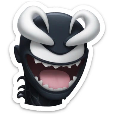 
venom is smiling widely sticker