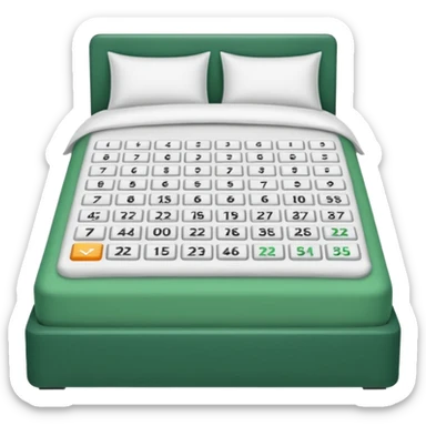 duvet with excel spreadsheet (no bed frame) sticker
