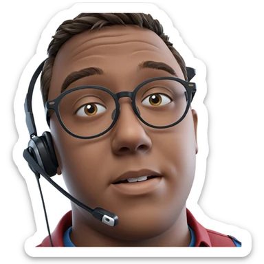 portrait of a boy in glasses sticker