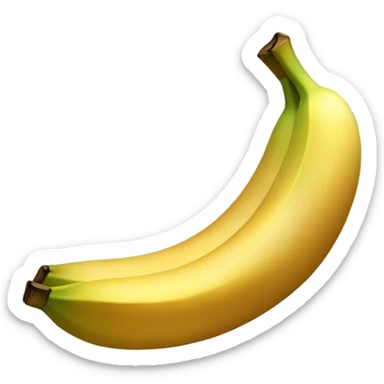 Create a more gold banana emoji with golden highlights, adding a premium, sophisticated look. Include subtle texture and a light golden shimmer, symbolizing a higher level of support and progress. sticker