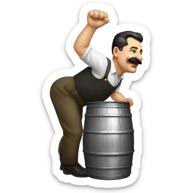 Stalin doing a keg stand sticker
