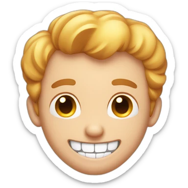 Man with teeth like a mouse, cute sticker