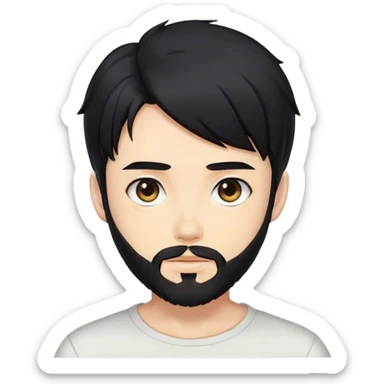 Anime boy beard black hair sticker