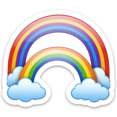 A double rainbow sticker