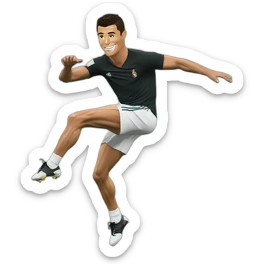 Cristiano Ronaldo qui fait une retourné acrobatique sticker