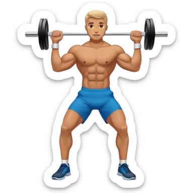person doing leg workout with weights sticker