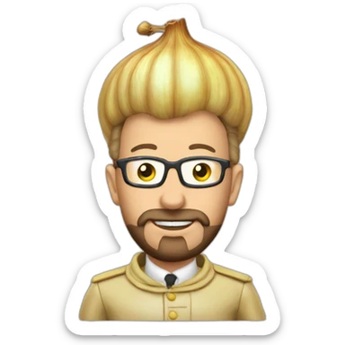 Charles Michel in an onion suit sticker