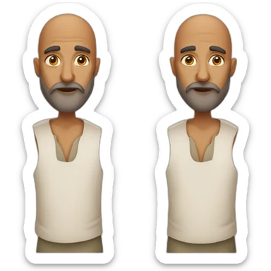 Long beard bald Indian cook sticker