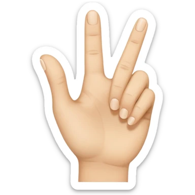 Hand shape between the index and middle finger of the thumb sticker