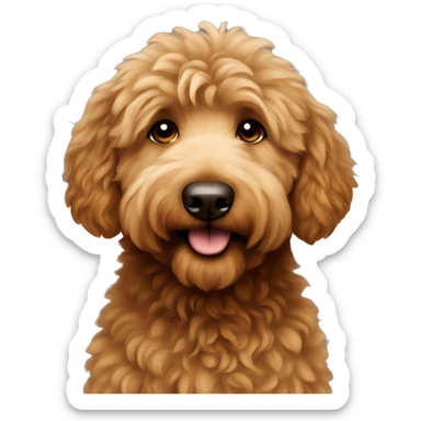 Brown fluffy golden doodle sticker