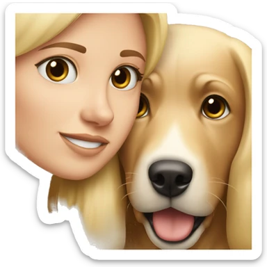 Blonde girl and Stafford dog sticker