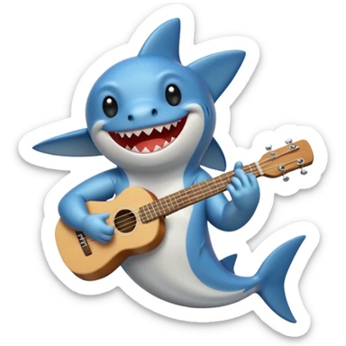 Requin qui fait du Ukulele sticker