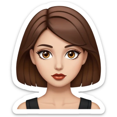 brown hair brown eyes pretty bratz baddie sticker