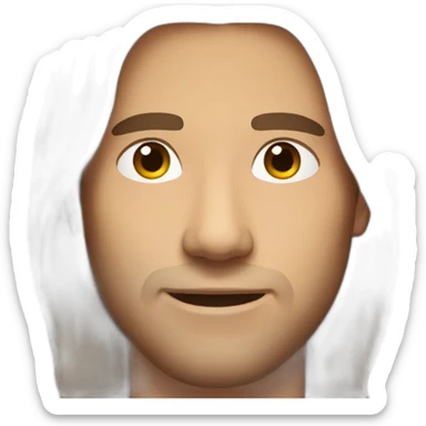 handsome guy with straight long brown hair sticker