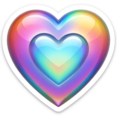 colorful crystal heart sticker