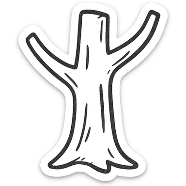 stylized tree trunk, minimalistic, smooth lines, no leaves sticker