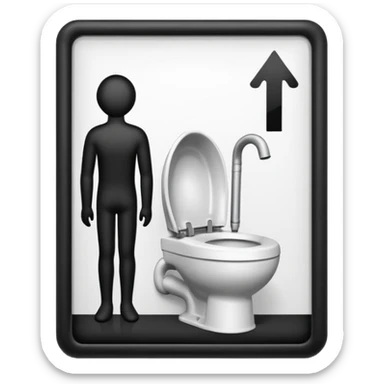human toilett and human urinal, information pictogram sticker