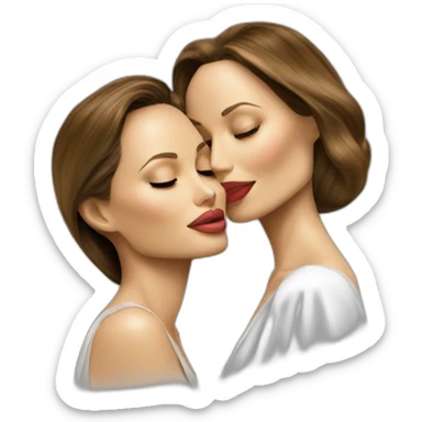 Angelina Jolie and Natalie Portman kiss sticker