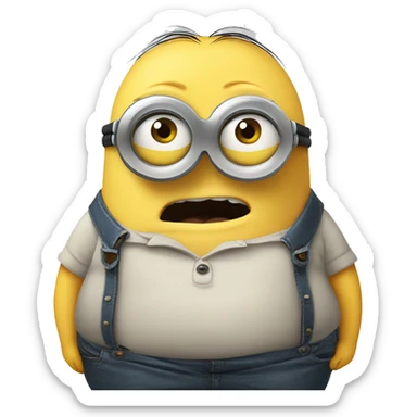 despicable minion obese  sticker