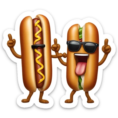 2 hotdogs in a rap battle sticker
