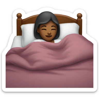 Woman tucked up in bed with nightcap on  sticker