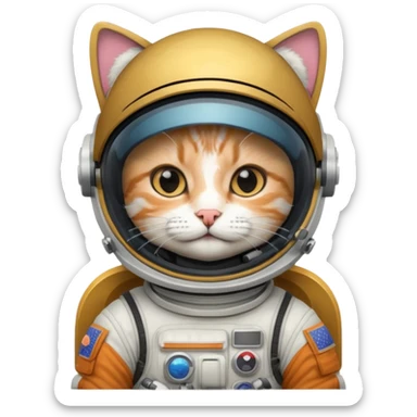 closed Astronaut rides cat sticker