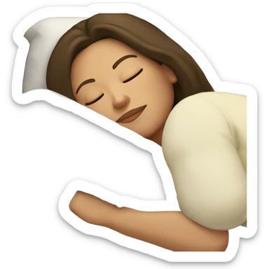 Brunette Caucasian women sleeping in bed sticker