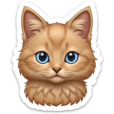 light brown fluffy kitten with blue eyes sticker