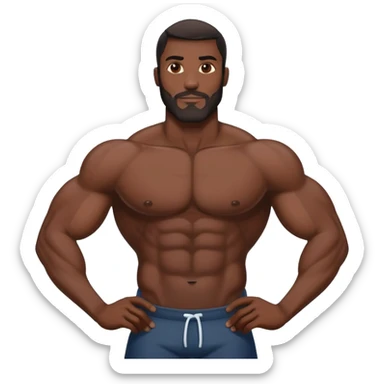 Tall muscular Black man with a friendly expression sticker