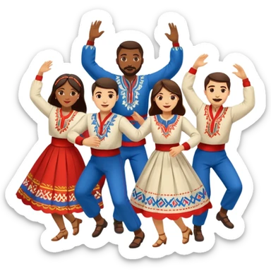 Serbian kolo dancing sticker