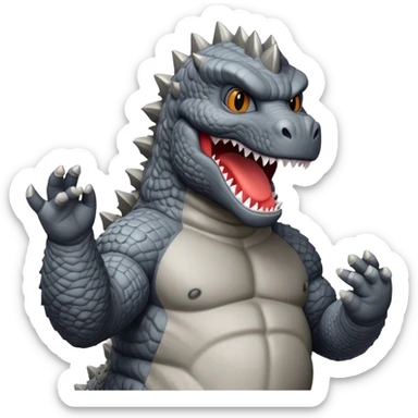 Godzilla rapping sticker