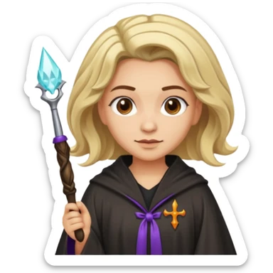 hair dresser with witch robe sticker