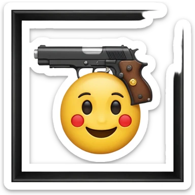 Emoji con pistola  sticker