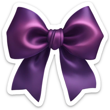 dark purple silk bow with pink delicate accents sticker