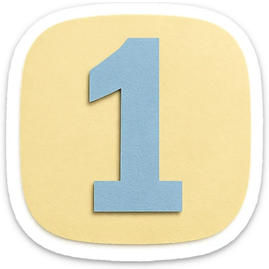 soft pastel simple number icon for bullet journal with a pastel yellow background sticker