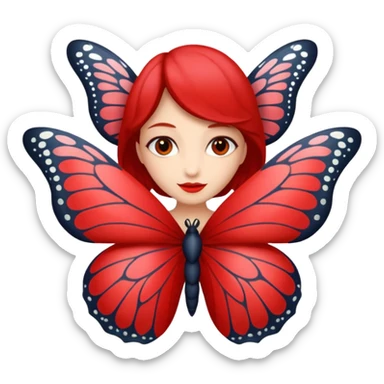 UNA MARIPOSA ROJA, PERO DEBE SER UN ROJO UN POCO CLARO. sticker