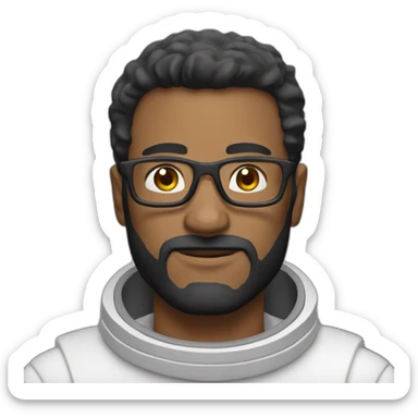 astronaut black-beard caucasian-man white-glasses sticker